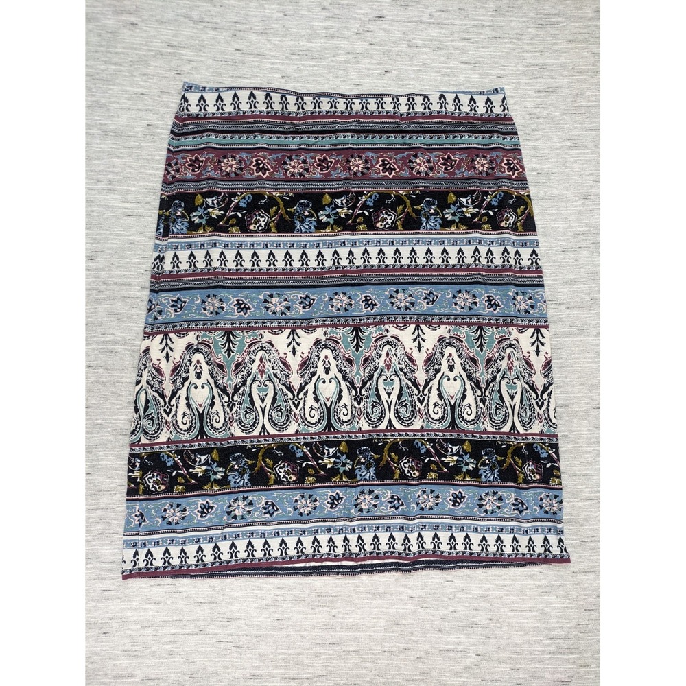 J. Jill‎ Jersey Knit Midi Skirt Women's Size L Petite Pull On Floral Cottagecore